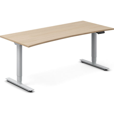 Ergoff Hæve-sænkebord DNA, Eg 1800x800mm Bue 2-ben/Alugå – Hæve/sænkeborde