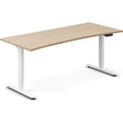 Ergoff Hæve-sænkebord DNA, Eg 1800x800mm Bue 2-ben/Hvid – Hæve/sænkeborde