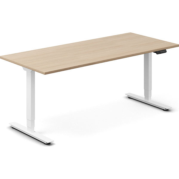 Ergoff Hæve-sænkebord DNA, Eg 1800x800mm 2-ben/Hvid – Hæve-sænkeborde