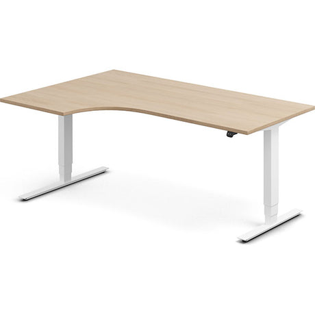 Ergoff Hæve-sænkebord DNA, Eg 1800x1200mm Venstre 2-ben/Hvid – Hæve/sænkeborde