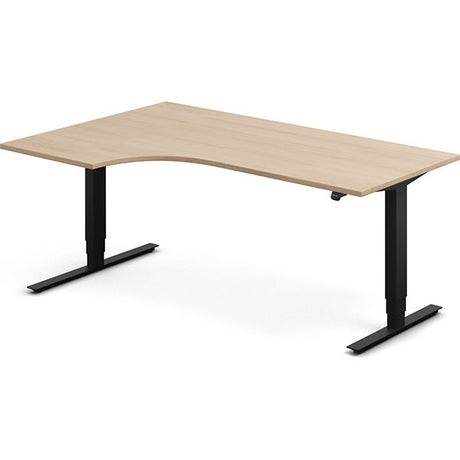 Ergoff Hæve-sænkebord DNA, Eg 1800x1200mm Venstre 2-ben/Sort – Hæve/sænkeborde