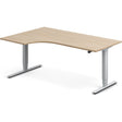 Ergoff Hæve-sænkebord DNA, Eg 1800x1200mm Venstre 2-ben/Alugrå – Hæve/sænkeborde