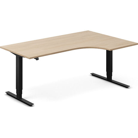 Ergoff Hæve-sænkebord DNA, Eg 1800x1200mm Højre 2-ben/Sort – Hæve/sænkeborde
