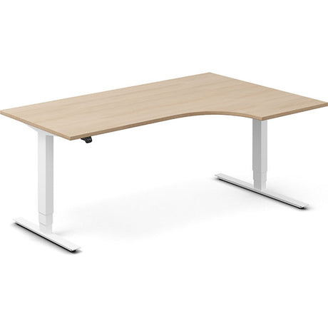 Hæve-sænkebord DNA, Eg 1800x1200mm Højre 2-ben/Hvid – image 1