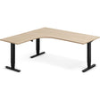 Ergoff Hæve-sænkebord DNA, Eg 1800x1800mm Venstre 3-ben/Sort – Hæve/sænkeborde