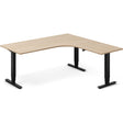 Ergoff Hæve-sænkebord DNA, Eg 1800x1800mm Højre 3-ben/Sort – Hæve/sænkeborde