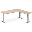 Ergoff Hæve-sænkebord DNA, Eg 1800x1800mm Højre 3-ben/Alugrå – Hæve/sænkeborde
