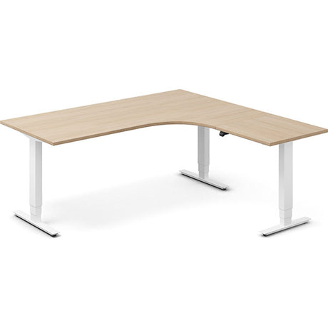 Hæve-sænkebord DNA, Eg 1800x1800mm Højre 3-ben/Hvid – image 2