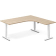 Ergoff Hæve-sænkebord DNA, Eg 1800x1800mm Højre 3-ben/Hvid – Hæve/sænkeborde