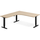 Hæve-sænkebord DNA, Eg 1800x2000mm Venstre 3-ben/Sort