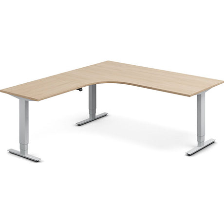 Hæve-sænkebord DNA, Eg 1800x2000mm Venstre 3-ben/Alugrå – image 2