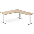 Ergoff Hæve-sænkebord DNA, Eg 1800x2000mm Højre 3-ben/Hvid – Hæve/sænkeborde