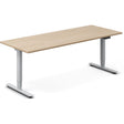 Ergoff Hæve-sænkebord DNA, Eg 2000x800mm 2-ben/Alugrå – Hæve/sænkeborde