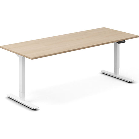 Ergoff Hæve-sænkebord DNA, Eg 2000x800mm 2-ben/Hvid – Hæve/sænkeborde