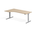 Ergoff Hæve-sænkebord DNA, Eg 2000x1200mm Venstre 2-ben/Alugrå – Hæve/sænkeborde