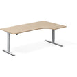 Ergoff Hæve-sænkebord DNA, Eg 2000x1200mm Højre 2-ben/Alugrå – Hæve/sænkeborde