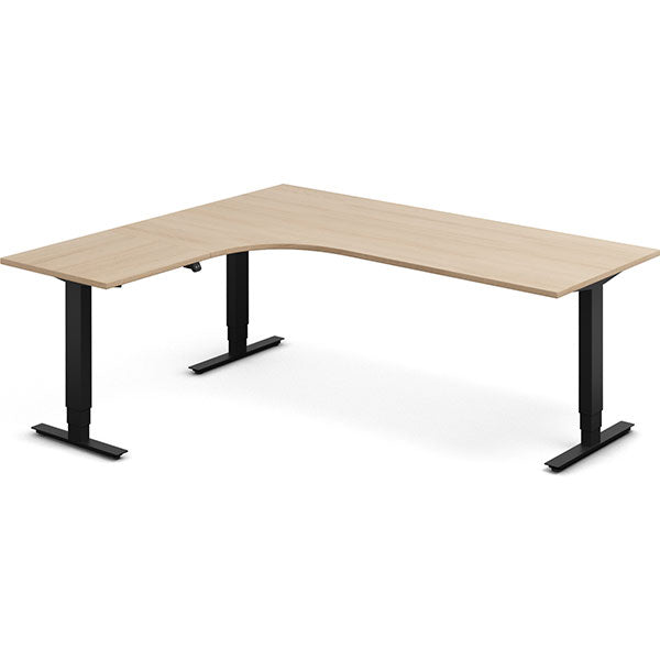 Hæve-sænkebord DNA, Eg 2000x1800mm Venstre 3-ben/Sort – image 2