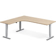 Ergoff Hæve-sænkebord DNA, Eg 2000x1800mm Venstre 3-ben/Alugrå – Hæve/sænkeborde