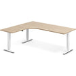 Ergoff Hæve-sænkebord DNA, Eg 2000x1800mm Venstre 3-ben/Hvid – Hæve/sænkeborde