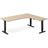 Hæve-sænkebord DNA, Eg 2000x1800mm Højre 3-ben/Sort – image 1