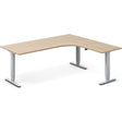 Ergoff Hæve-sænkebord DNA, Eg 2000x1800mm Højre 3-ben/Alugrå – Hæve/sænkeborde