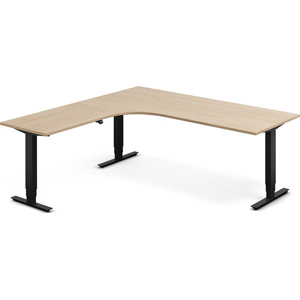 Hæve-sænkebord DNA, Eg 2000x2000mm Venstre 3-ben/Sort – image 2