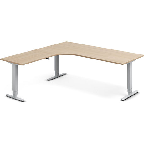 Hæve-sænkebord DNA, Eg 2000x2000mm Venstre 3-ben/Alugrå – image 2