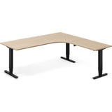 Hæve-sænkebord DNA, Eg 2000x2000mm Højre 3-ben/Sort – image 1