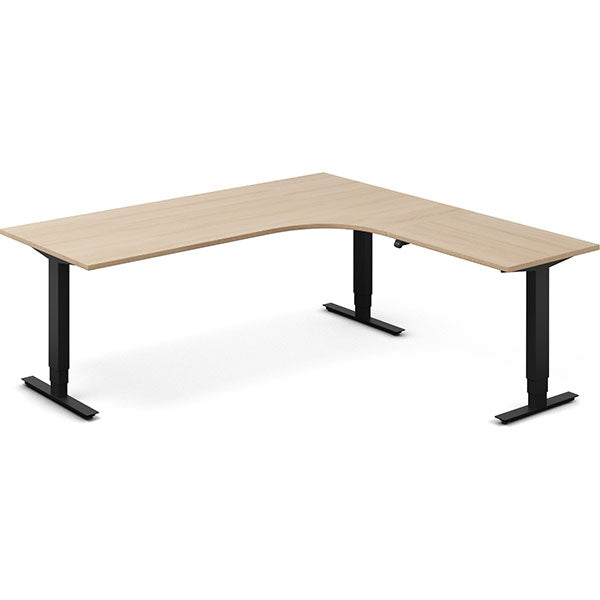 Hæve-sænkebord DNA, Eg 2000x2000mm Højre 3-ben/Sort – image 2