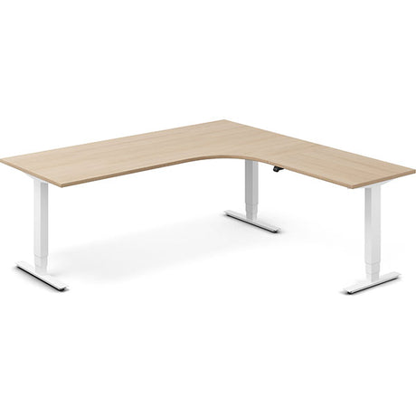 Hæve-sænkebord DNA, Eg 2000x2000mm Højre 3-ben/Hvid – image 2