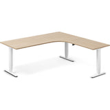 Hæve-sænkebord DNA, Eg 2000x2000mm Højre 3-ben/Hvid