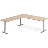 Hæve-sænkebord DNA, Eg 2000x2200mm Venstre 3-ben/Alugrå – image 1