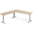 Ergoff Hæve-sænkebord DNA, Eg 2000x2200mm Venstre 3-ben/Alugrå – Hæve/sænkeborde