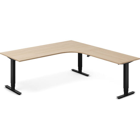 Hæve-sænkebord DNA, Eg 2000x2200mm Højre 3-ben/Sort – image 2