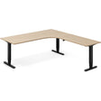 Ergoff Hæve-sænkebord DNA, Eg 2000x2200mm Højre 3-ben/Sort – Hæve/sænkeborde