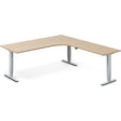 Ergoff Hæve-sænkebord DNA, Eg 2000x2200mm Højre 3-ben/Alugrå – Hæve/sænkeborde