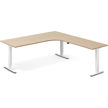 Hæve-sænkebord DNA, Eg 2000x2200mm Højre 3-ben/Hvid – image 2