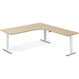 Ergoff Hæve-sænkebord DNA, Eg 2000x2200mm Højre 3-ben/Hvid – Hæve/sænkeborde