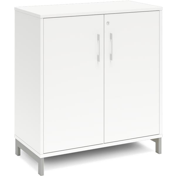 Ergoff Kontorskab DNA, 800x890 mm, Hvid/Alugrå 2A4/2A4 – Bogreoler & kontorskabe (billede 1)