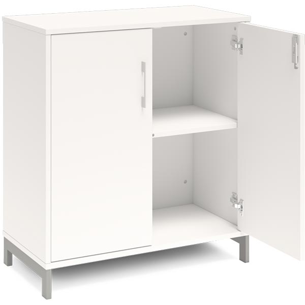 Ergoff Kontorskab DNA, 800x890 mm, Hvid/Alugrå 2A4/2A4 – Bogreoler & kontorskabe (billede 2)