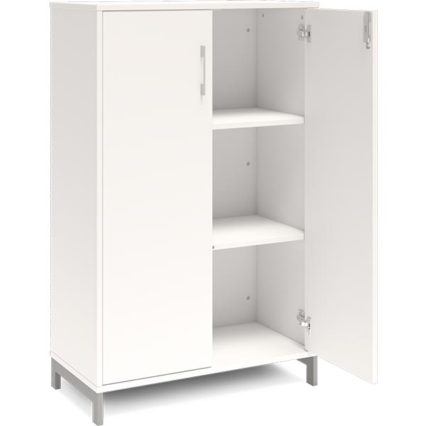 Ergoff Kontorskab DNA, 800x1275 mm, Hvid/Alugrå 3A4 – Bogreoler & kontorskabe (billede 2)