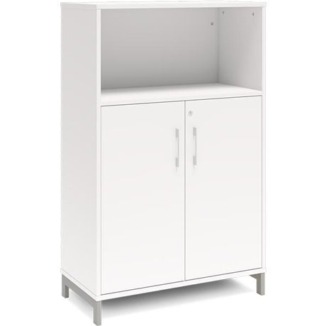 Kontorskab DNA, 800x1275 mm, Hvid/Alugrå 3A4/2A4 – image 1