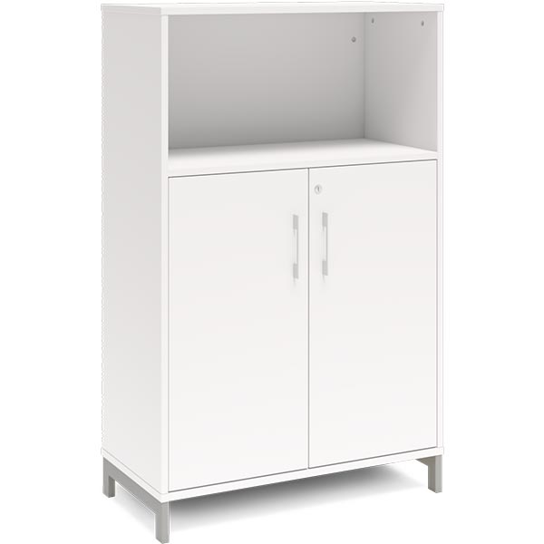 Ergoff Kontorskab DNA, 800x1275 mm, Hvid/Alugrå 3A4/2A4 – Bogreoler & kontorskabe (billede 1)