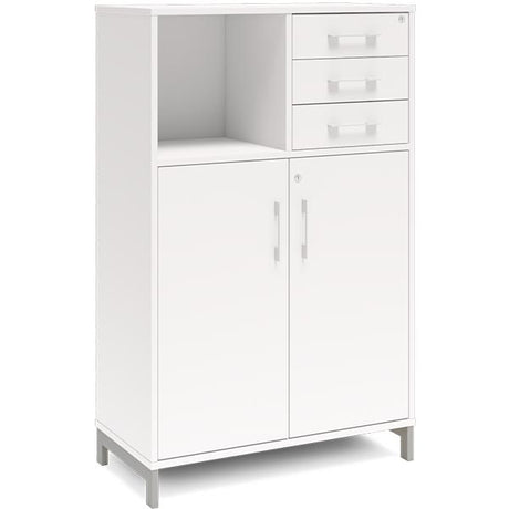 Kontorskab DNA, 800x1275 mm, Hvid/Alugrå, skuffemodul 3A4/2A4 – image 1