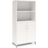 Ergoff Kontorskab DNA, 800x1660 mm, Hvid/Alugrå 4A4/2A4 – Bogreoler & kontorskabe (billede 1)