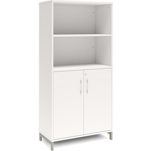 Ergoff Kontorskab DNA, 800x1660 mm, Hvid/Alugrå 4A4/2A4 – Bogreoler & kontorskabe (billede 1)