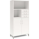 Ergoff Kontorskab DNA, 800x1660 mm, Hvid/Alugrå, skuffemodul 4A4/2A4 – Bogreoler & kontorskabe (billede 1)
