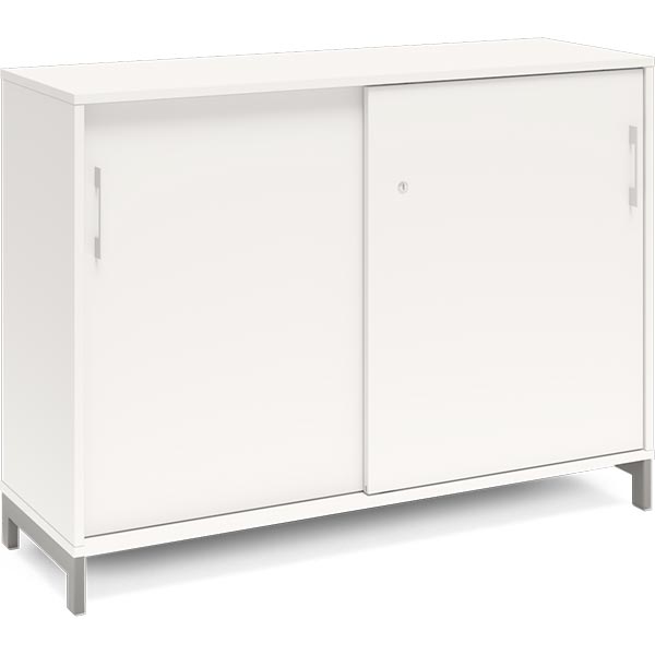 Ergoff Kontorskab DNA, 1200x890 mm, Hvid/Alugrå 2A4 – Bogreoler & kontorskabe (billede 1)