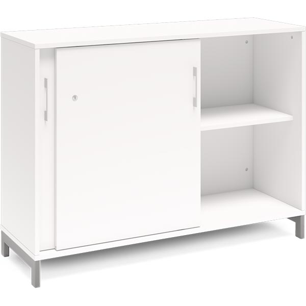Ergoff Kontorskab DNA, 1200x890 mm, Hvid/Alugrå 2A4 – Bogreoler & kontorskabe (billede 2)