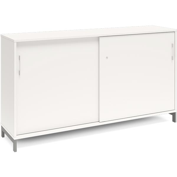 Ergoff Kontorskab DNA, 1600x890 mm, Hvid/Alugrå 2A4 – Bogreoler & kontorskabe (billede 1)